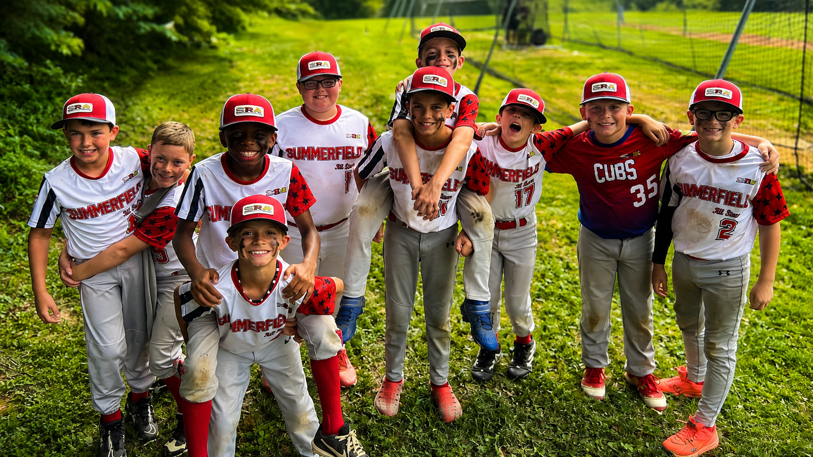 Summerfield Recreation Association youth baseball players